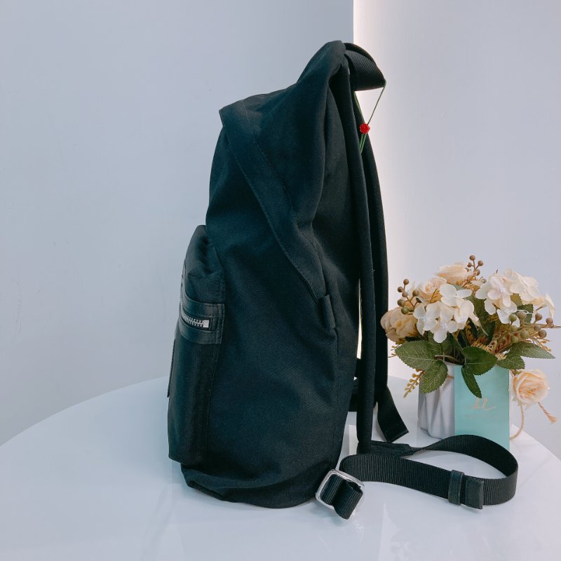 MS0626 Kenzo 凱卓 高田賢三 雙肩包 背包  尼龍 帆布 黑色 銀扣 Graphy Backpack Leather and Nylon Black x PHW-3