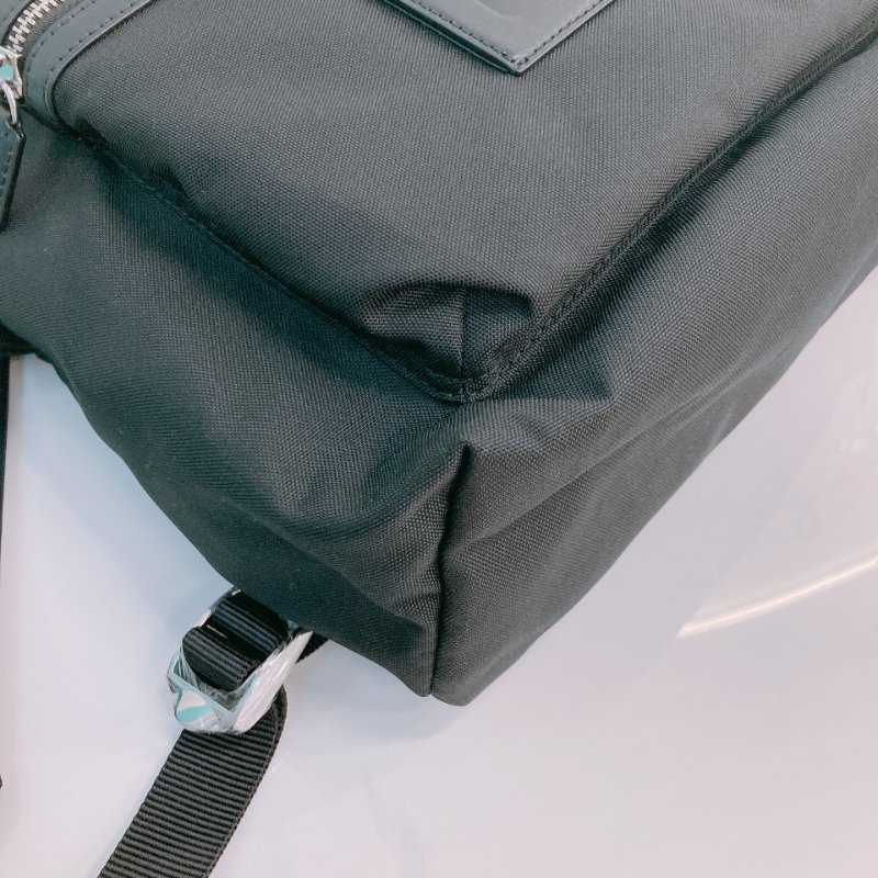 MS0626 Kenzo 凱卓 高田賢三 雙肩包 背包  尼龍 帆布 黑色 銀扣 Graphy Backpack Leather and Nylon Black x PHW-5