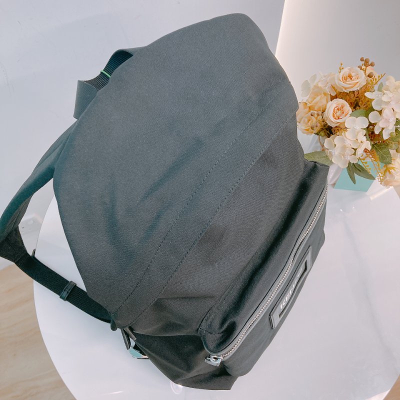 MS0626 Kenzo 凱卓 高田賢三 雙肩包 背包  尼龍 帆布 黑色 銀扣 Graphy Backpack Leather and Nylon Black x PHW-9