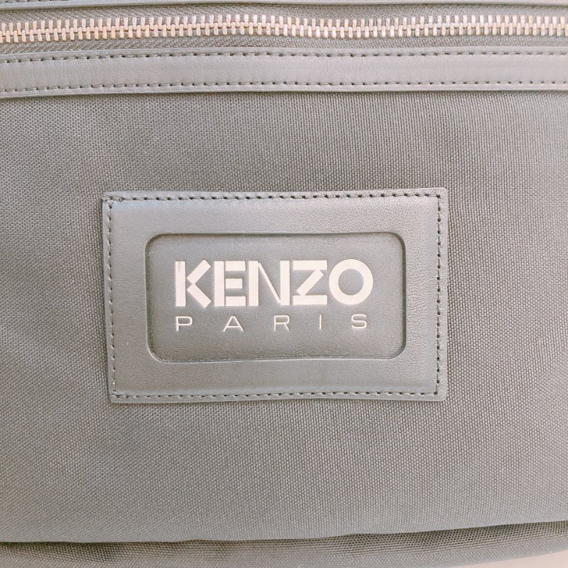 MS0626 Kenzo 凱卓 高田賢三 雙肩包 背包  尼龍 帆布 黑色 銀扣 Graphy Backpack Leather and Nylon Black x PHW-10