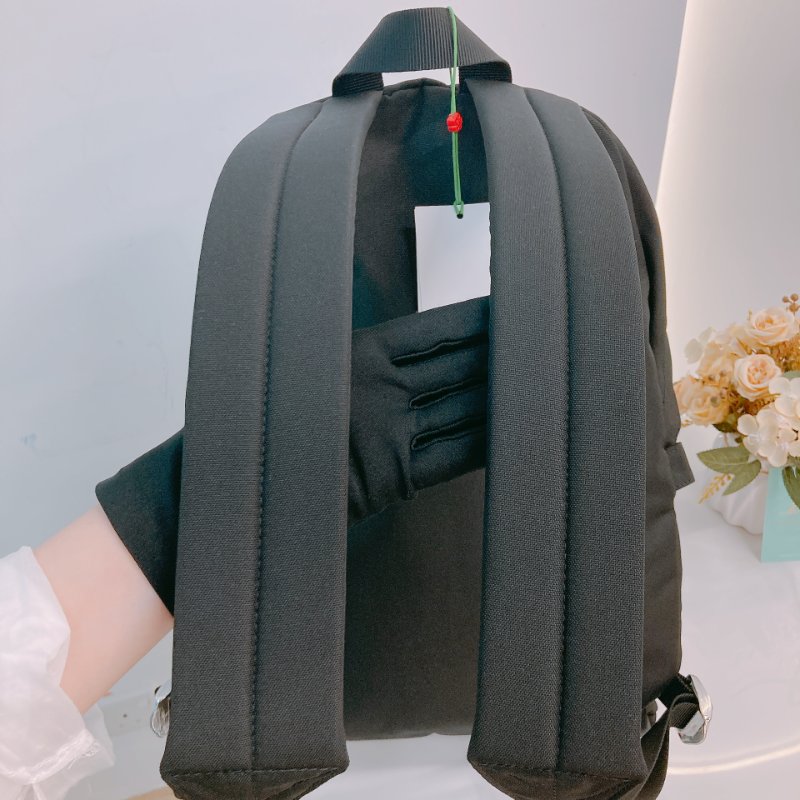 MS0626 Kenzo 凱卓 高田賢三 雙肩包 背包  尼龍 帆布 黑色 銀扣 Graphy Backpack Leather and Nylon Black x PHW-16