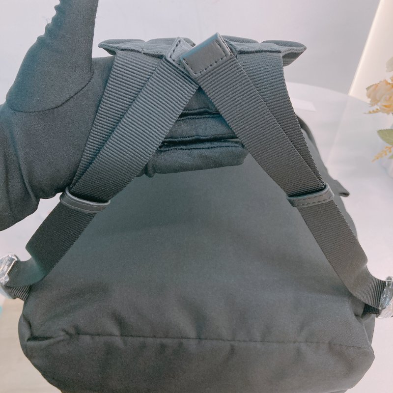 MS0626 Kenzo 凱卓 高田賢三 雙肩包 背包  尼龍 帆布 黑色 銀扣 Graphy Backpack Leather and Nylon Black x PHW-17