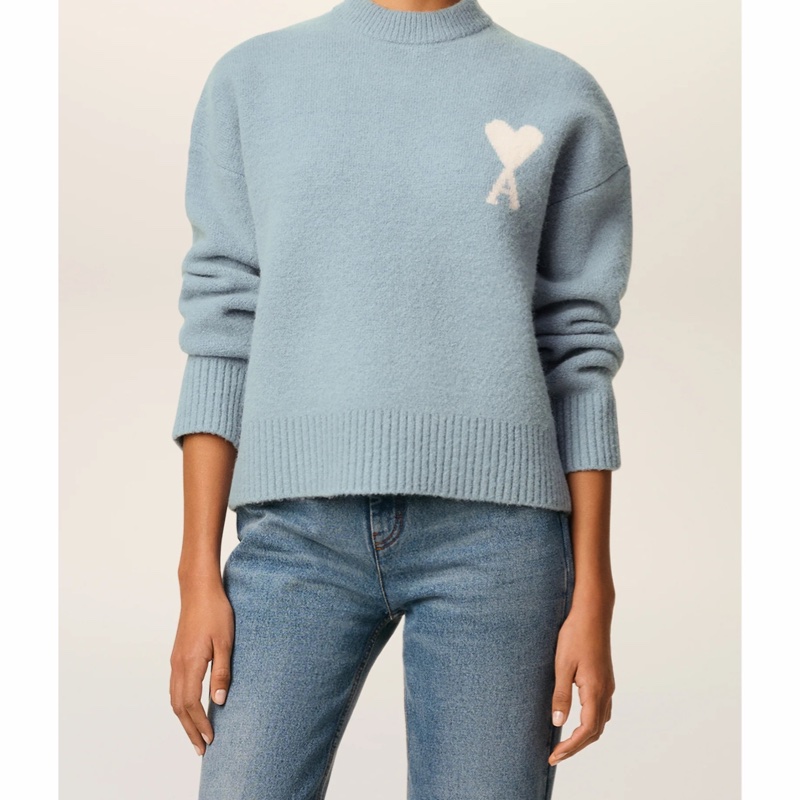 Ami Paris 男女同款 羊毛圓領毛衣XL XXL碼-5