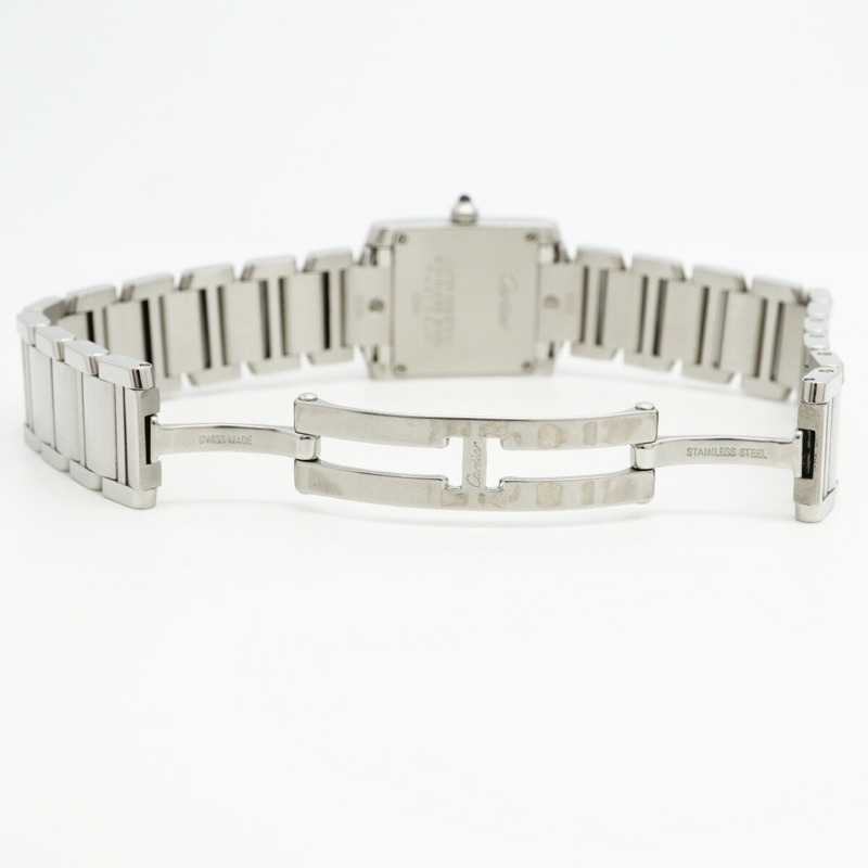 卡地亞 Tank Française SM W51008Q3 象牙色錶盤女士腕錶-3