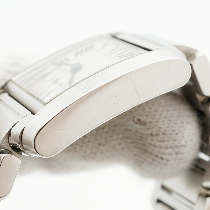 卡地亞 Tank Française SM W51008Q3 象牙色錶盤女士腕錶-7