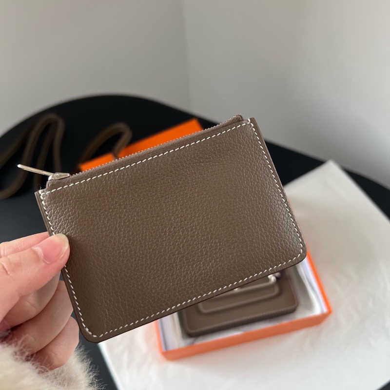 Hermes Roulis Slim錢包卡包，大象灰，B刻 尺寸約13x10cm，送個皮肩帶可變單肩斜挎小廢包 。-3