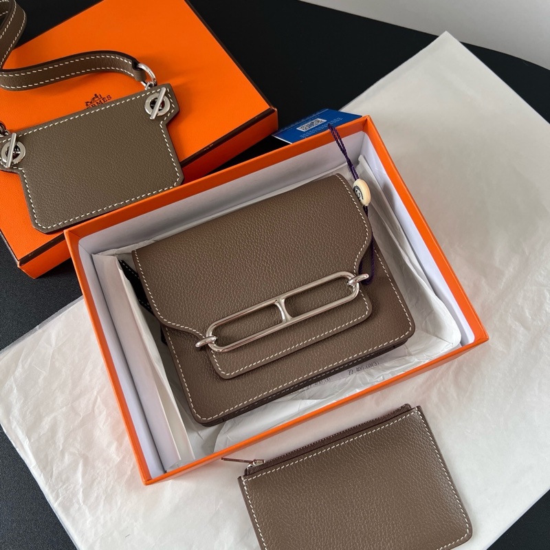 Hermes Roulis Slim錢包卡包，大象灰，B刻 尺寸約13x10cm，送個皮肩帶可變單肩斜挎小廢包 。-4