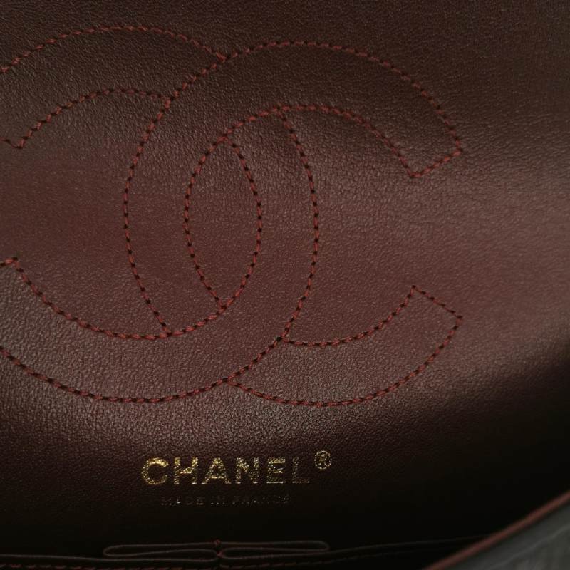 Chanel2.55 Flag Bag經典中號油蠟皮菱格絎縫長方形旋扣單肩包-7