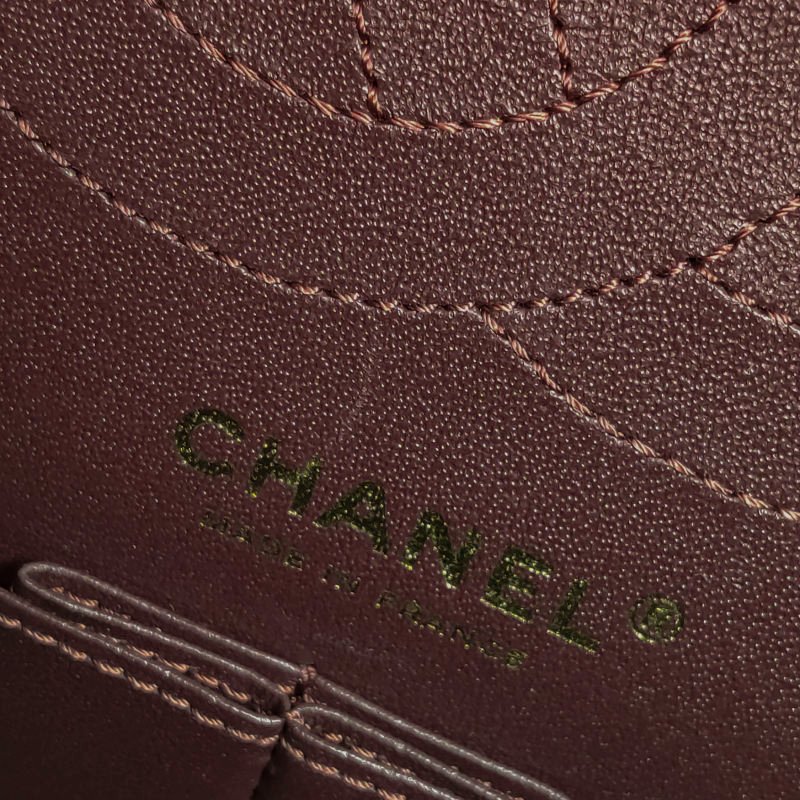 Chanel2.55 Flag Bag經典中號油蠟皮菱格絎縫長方形旋扣單肩包-9