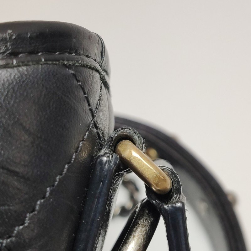 Chanel Gabrielle流浪包小號油蠟皮菱格絎縫雙 鏈條設計單肩包-27