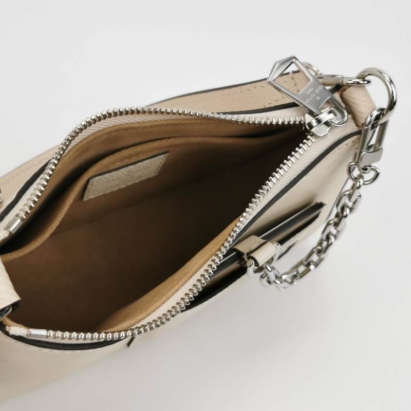 Louis Vuitton (LV)Marellini牛皮水波紋字母Logo子母包單肩包晶片款-6