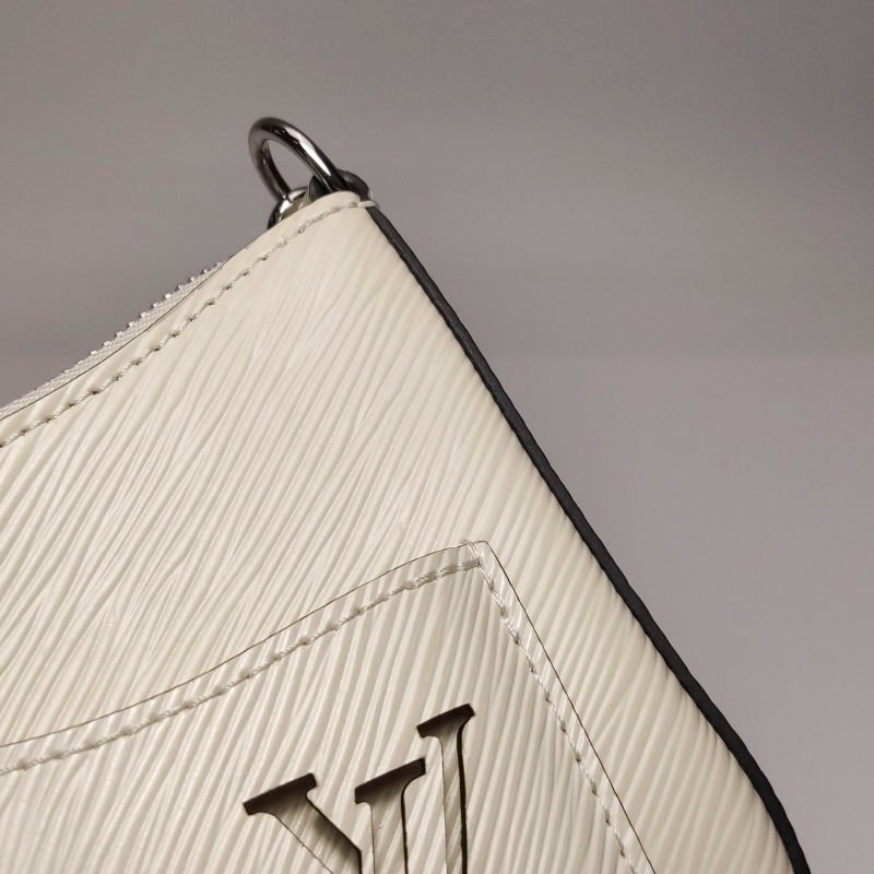 Louis Vuitton (LV)Marellini牛皮水波紋字母Logo子母包單肩包晶片款-11