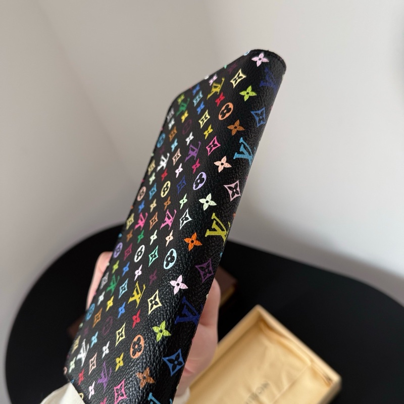 LV 黑三彩拉鍊款錢包，配件：盒子、塵袋 約長20cm 寬2cm 高9cm-5