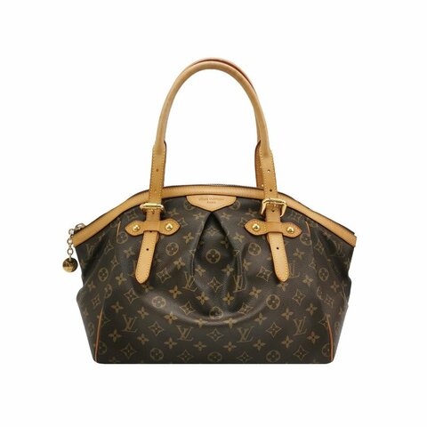 Louis Vuitton (LV)Tivoli大號植鞣革Monogram印花褶襉肩包