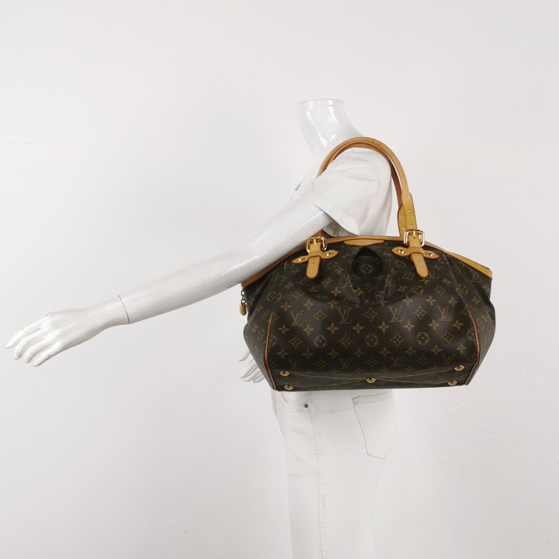 Louis Vuitton (LV)Tivoli大號植鞣革Monogram印花褶襉肩包-1
