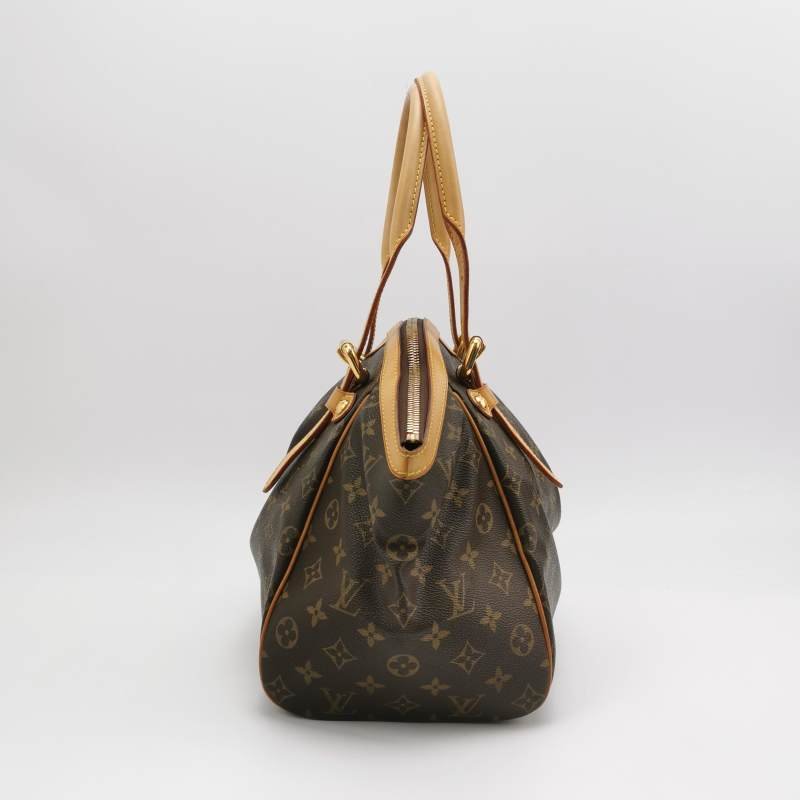 Louis Vuitton (LV)Tivoli大號植鞣革Monogram印花褶襉肩包-2