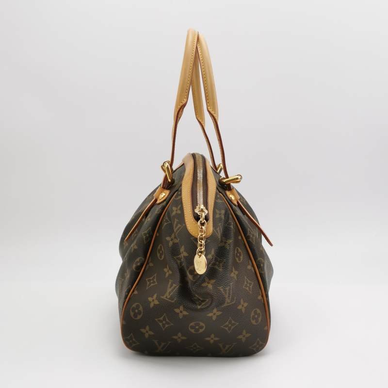 Louis Vuitton (LV)Tivoli大號植鞣革Monogram印花褶襉肩包-3