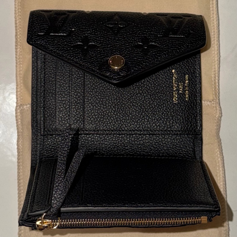 Louis Vuitton Victorine 黑色皮革短夾-2