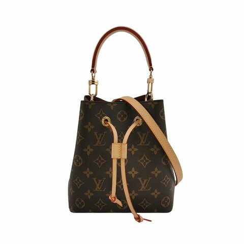 Louis Vuitton (LV) NEONOEBB植鞣革Monogram印花抽繩斜背包晶片款