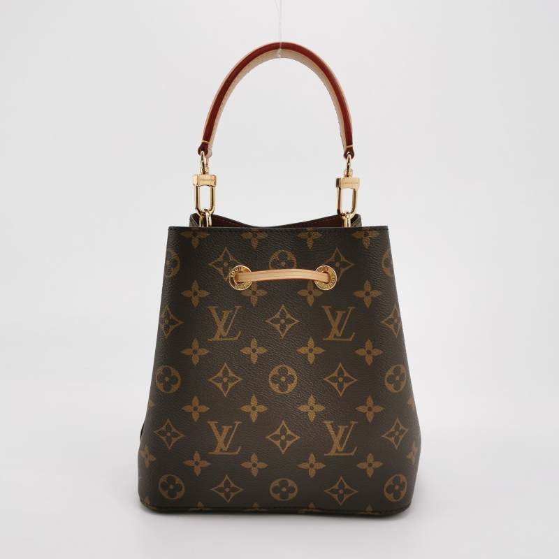 Louis Vuitton (LV) NEONOEBB植鞣革Monogram印花抽繩斜背包晶片款-4