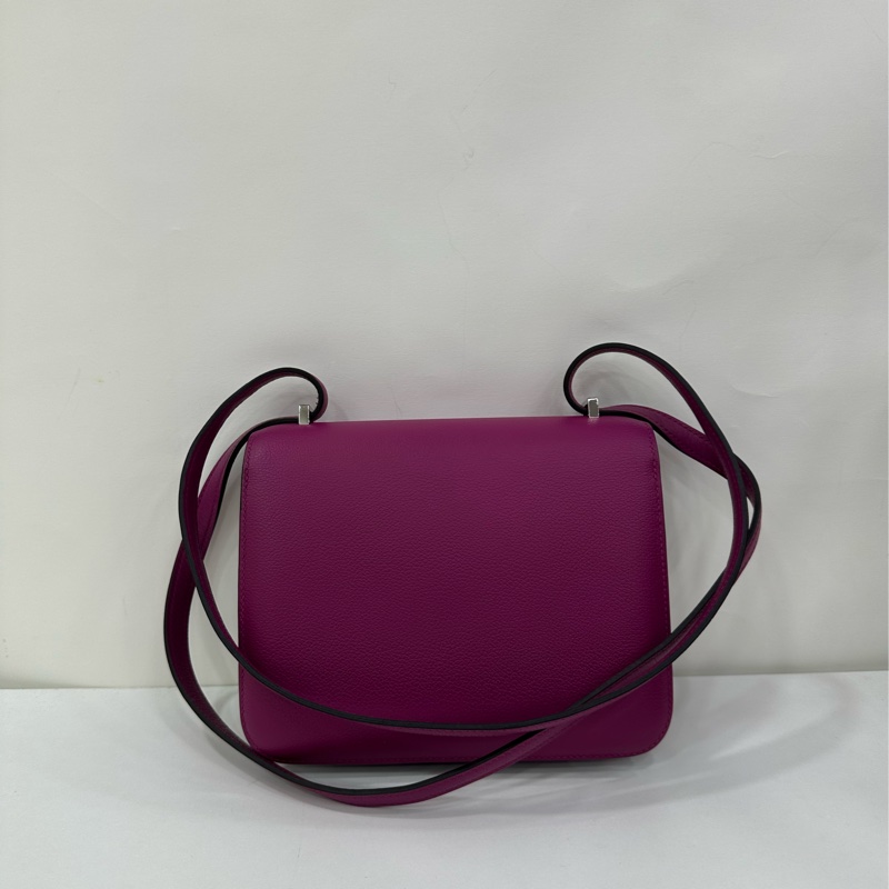 Hermes愛馬仕 康康19 mini constance 海葵紫 銀扣 D刻 evercolor皮-1