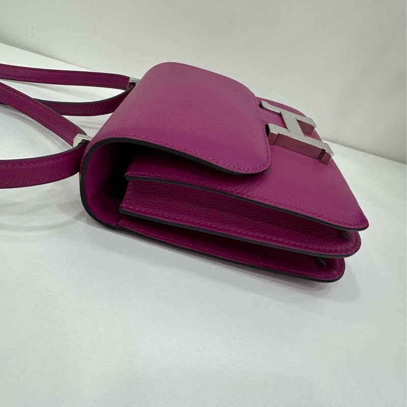 Hermes愛馬仕 康康19 mini constance 海葵紫 銀扣 D刻 evercolor皮-5