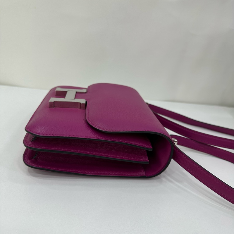 Hermes愛馬仕 康康19 mini constance 海葵紫 銀扣 D刻 evercolor皮-6