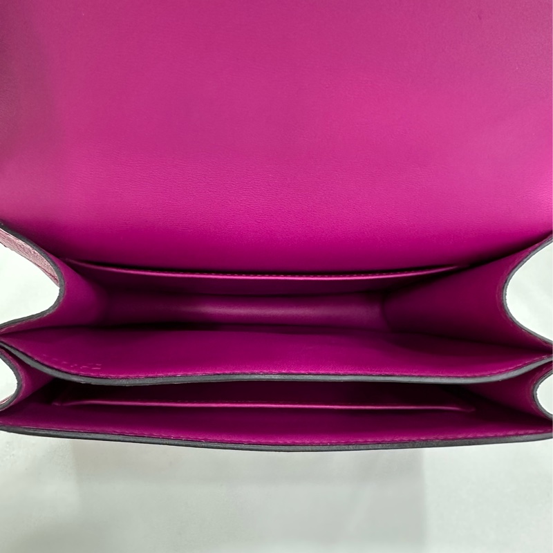 Hermes愛馬仕 康康19 mini constance 海葵紫 銀扣 D刻 evercolor皮-7