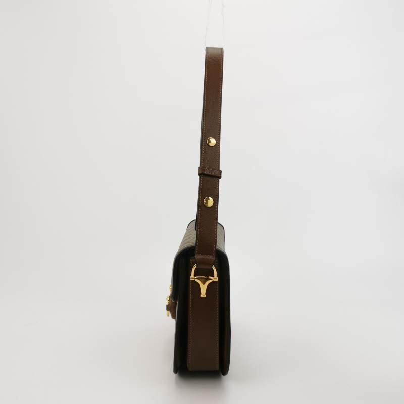 Gucci 1955中牛皮GG老花馬銜扣斜背包-2