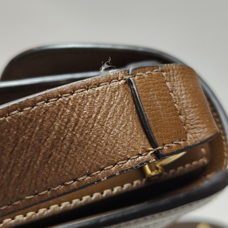 Gucci 1955中牛皮GG老花馬銜扣斜背包-11