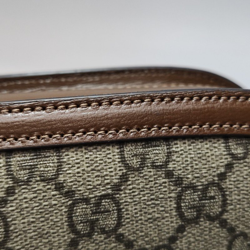 Gucci 1955中牛皮GG老花馬銜扣斜背包-21