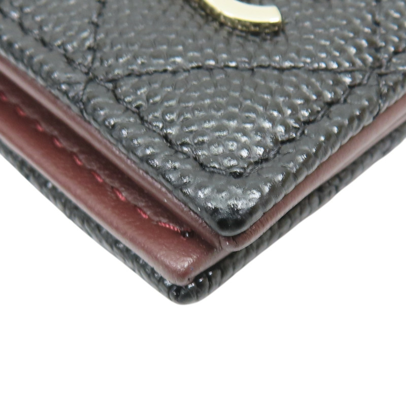 黑色 荔枝紋牛皮 兩折短夾【CHANEL 香奈兒】 AP3070-11