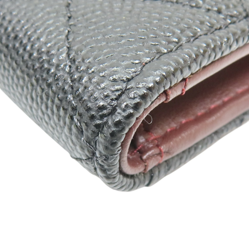 黑色 荔枝紋牛皮 兩折短夾【CHANEL 香奈兒】 AP3070-12