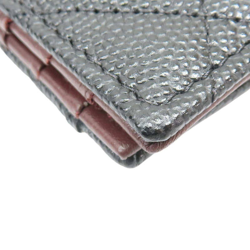 黑色 荔枝紋牛皮 兩折短夾【CHANEL 香奈兒】 AP3070-14