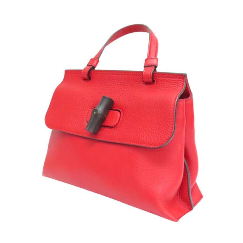 紅色 牛皮 Bamboo Daliy 兩用包【GUCCI 古馳】 370831-2