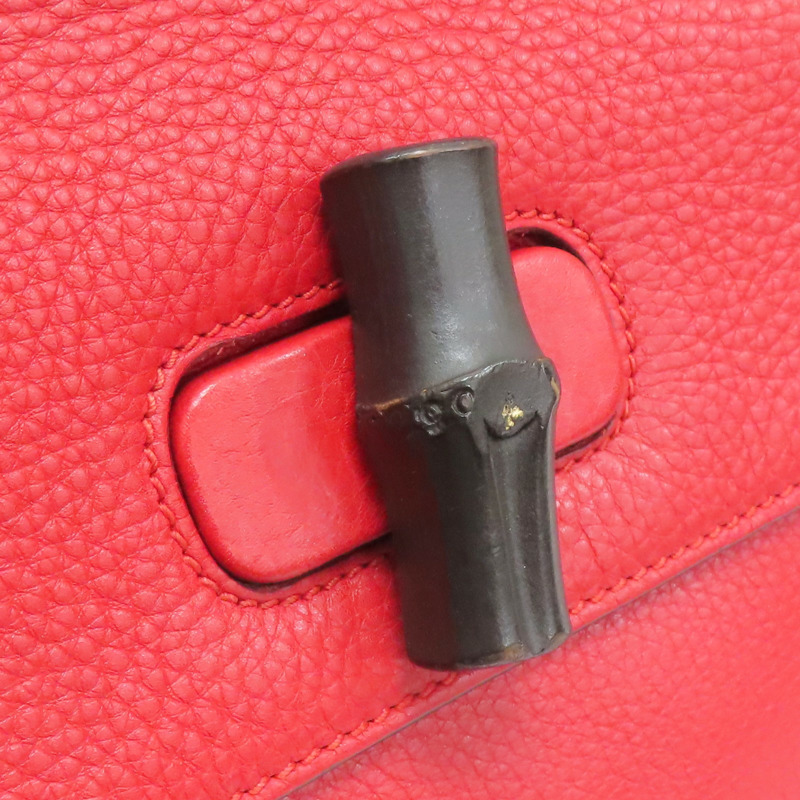 紅色 牛皮 Bamboo Daliy 兩用包【GUCCI 古馳】 370831-7