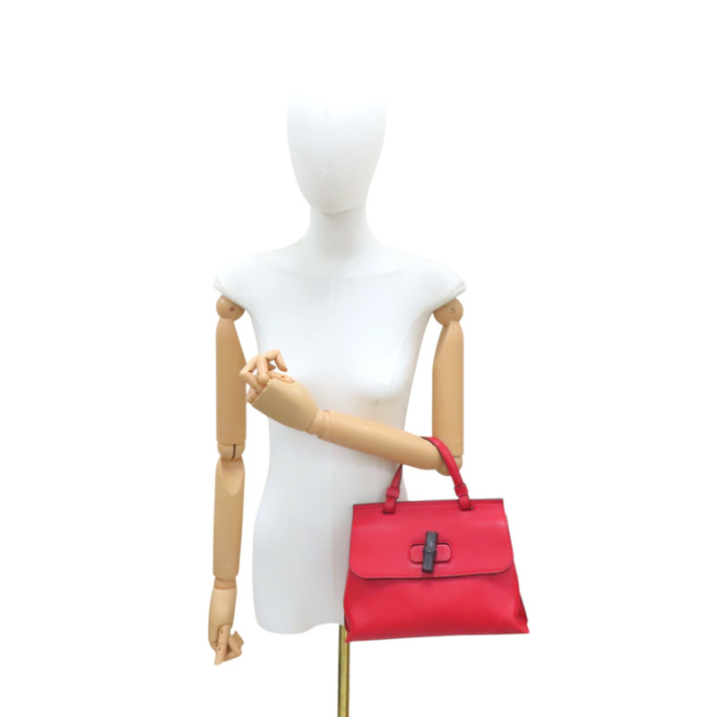 紅色 牛皮 Bamboo Daliy 兩用包【GUCCI 古馳】 370831-10