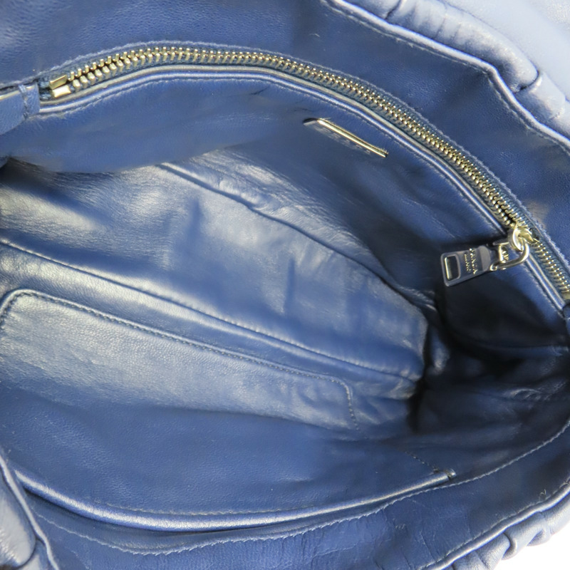 深藍色 羊皮 鍊帶肩背包【PRADA 普拉達】 BT0939-4