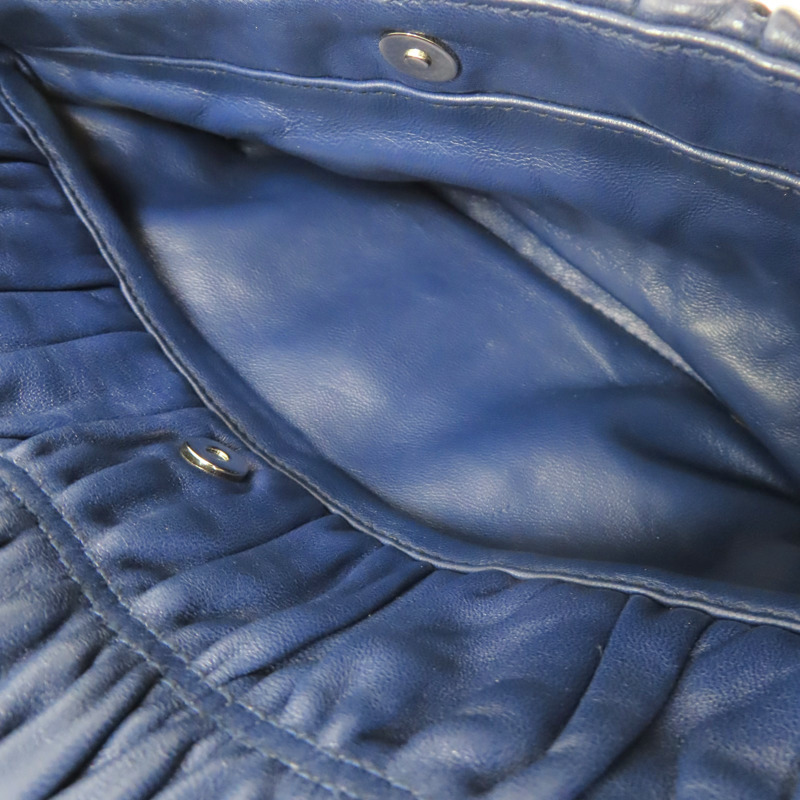 深藍色 羊皮 鍊帶肩背包【PRADA 普拉達】 BT0939-5