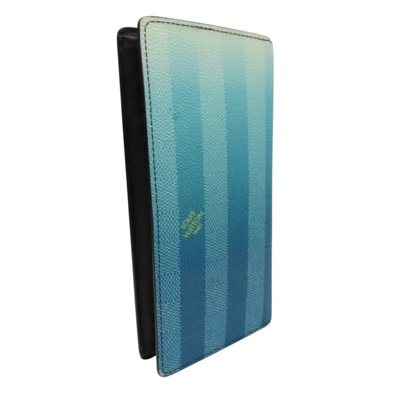 藍色 漸層 PVC塗層帆布 Stripe Brazza 長夾【LOUIS VUITTON LV 路易威登】 M81318-1