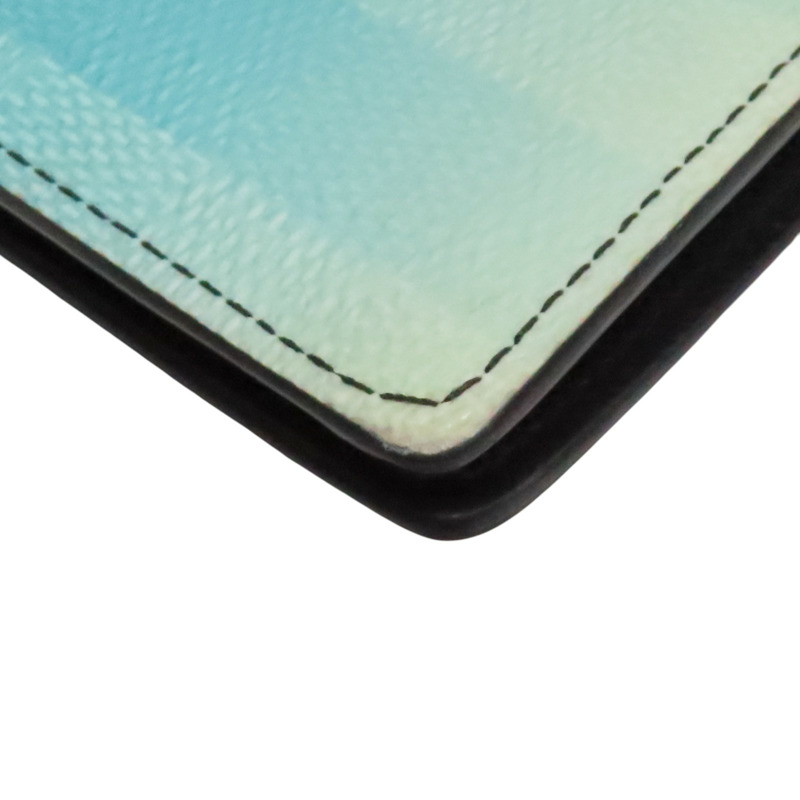 藍色 漸層 PVC塗層帆布 Stripe Brazza 長夾【LOUIS VUITTON LV 路易威登】 M81318-6