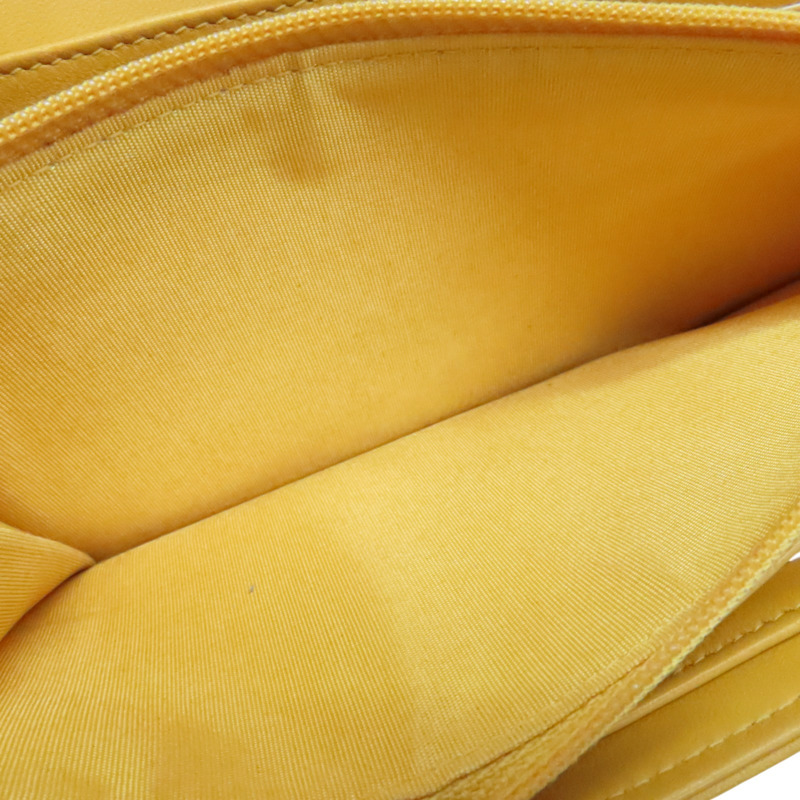 黃色 羊皮 Boy 釦式長夾 金釦 (無卡)【CHANEL 香奈兒】 A80286-2