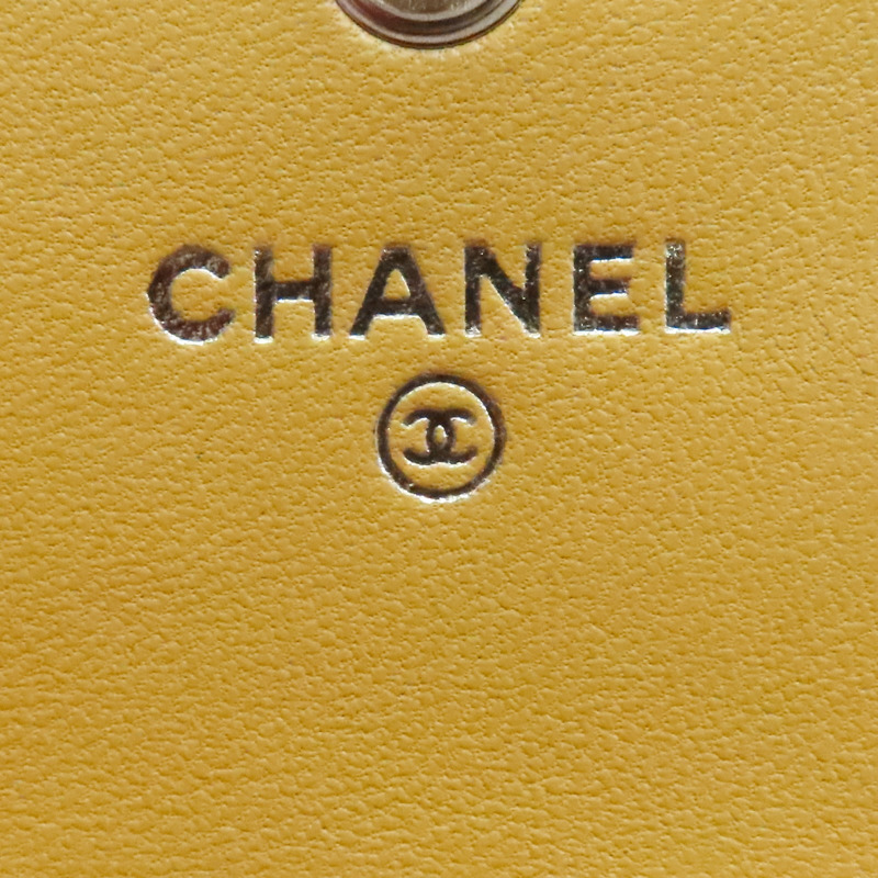 黃色 羊皮 Boy 釦式長夾 金釦 (無卡)【CHANEL 香奈兒】 A80286-4