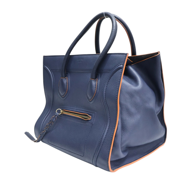 藍色牛皮 橘色油邊 Phantom Luggage 手提包【CELINE 賽琳】-2