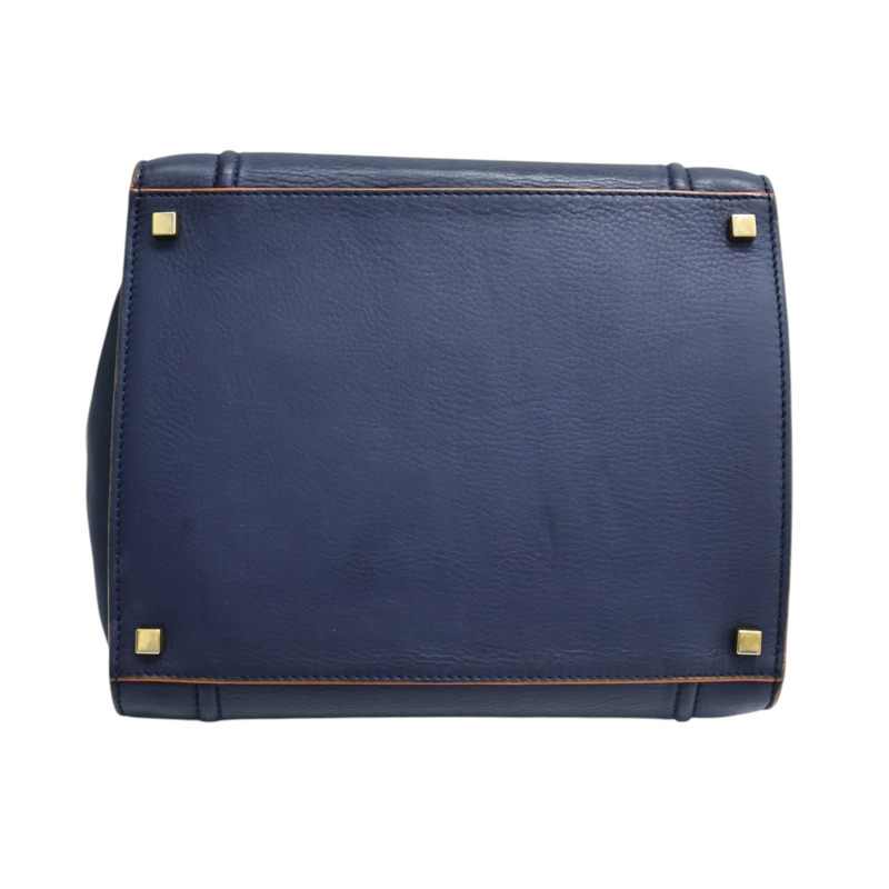 藍色牛皮 橘色油邊 Phantom Luggage 手提包【CELINE 賽琳】-3