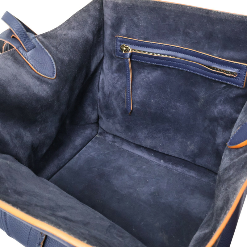 藍色牛皮 橘色油邊 Phantom Luggage 手提包【CELINE 賽琳】-4