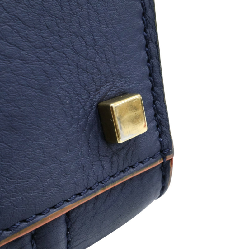 藍色牛皮 橘色油邊 Phantom Luggage 手提包【CELINE 賽琳】-12