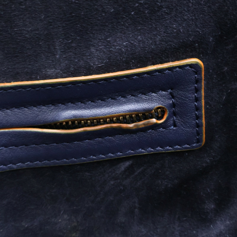 藍色牛皮 橘色油邊 Phantom Luggage 手提包【CELINE 賽琳】-14