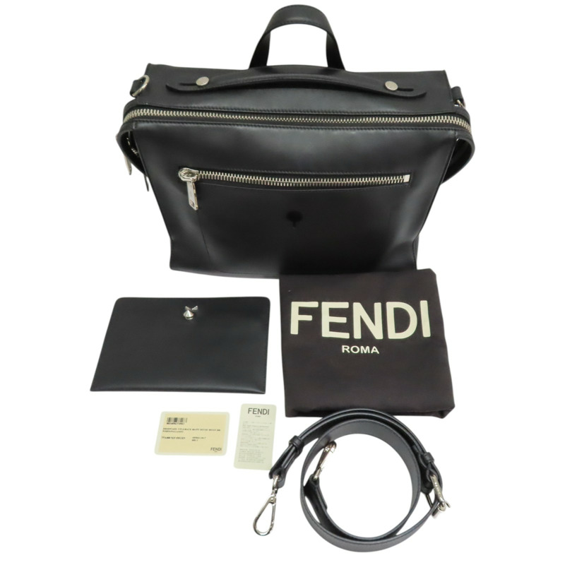 黑色 牛皮 Briefcase 兩用包【FENDI 芬迪】 7VA400-10