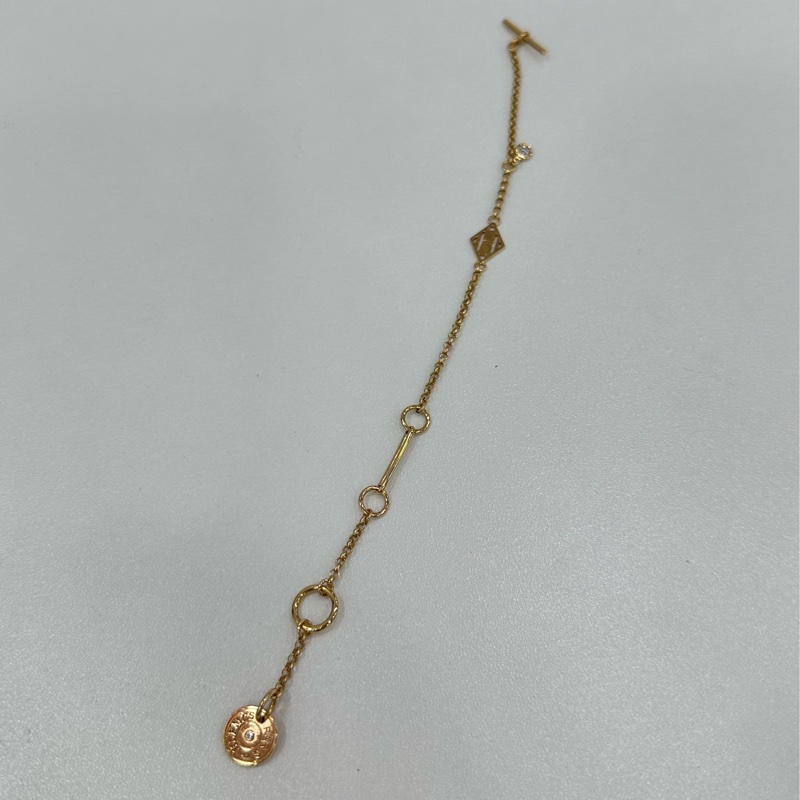 Hermes 愛馬仕 18k金鑲鑽Ex-Libris藏書章手鍊 SH-3